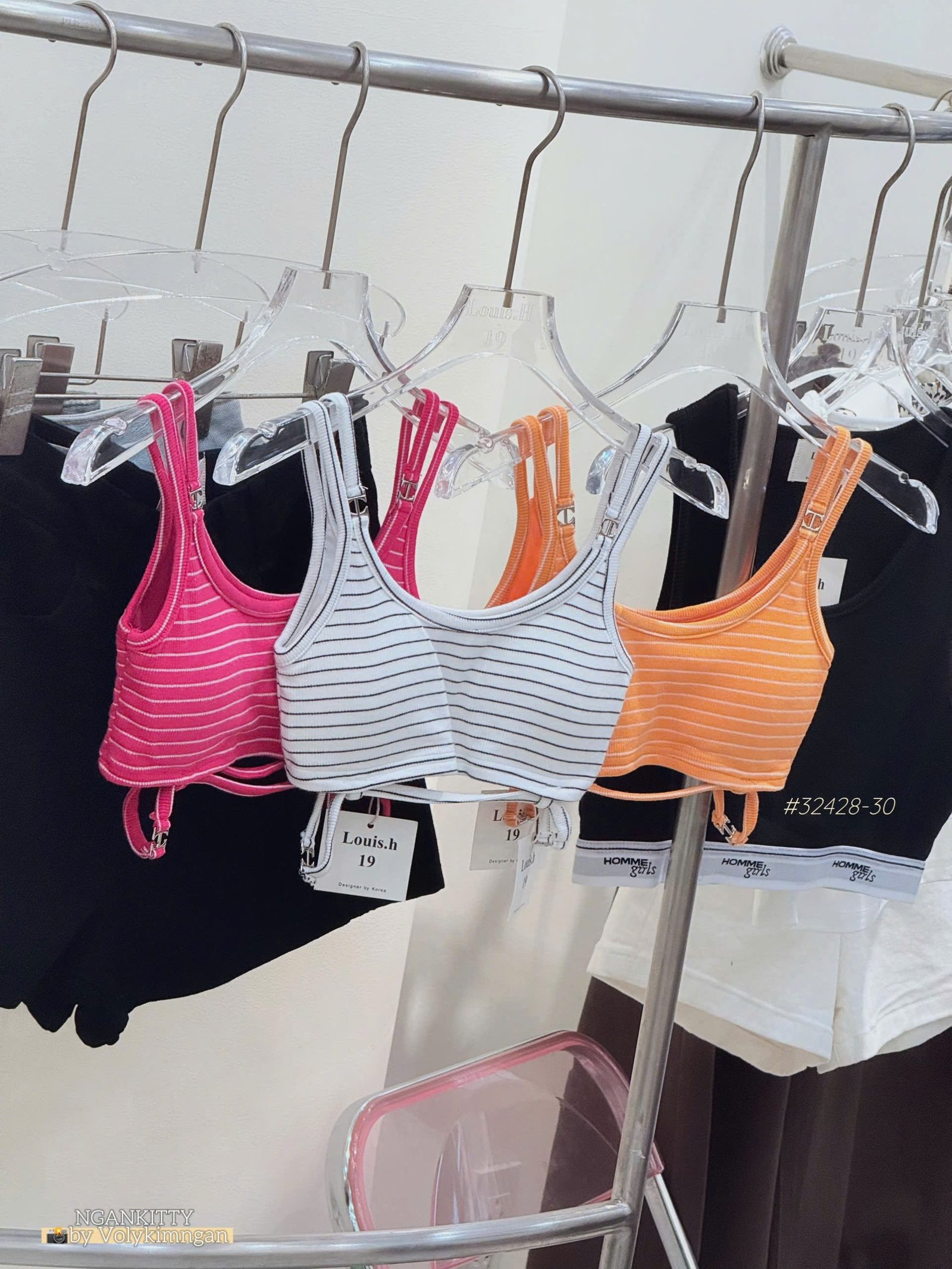 Áo crop sọc 2 dây khoá sắt - Ảnh 7