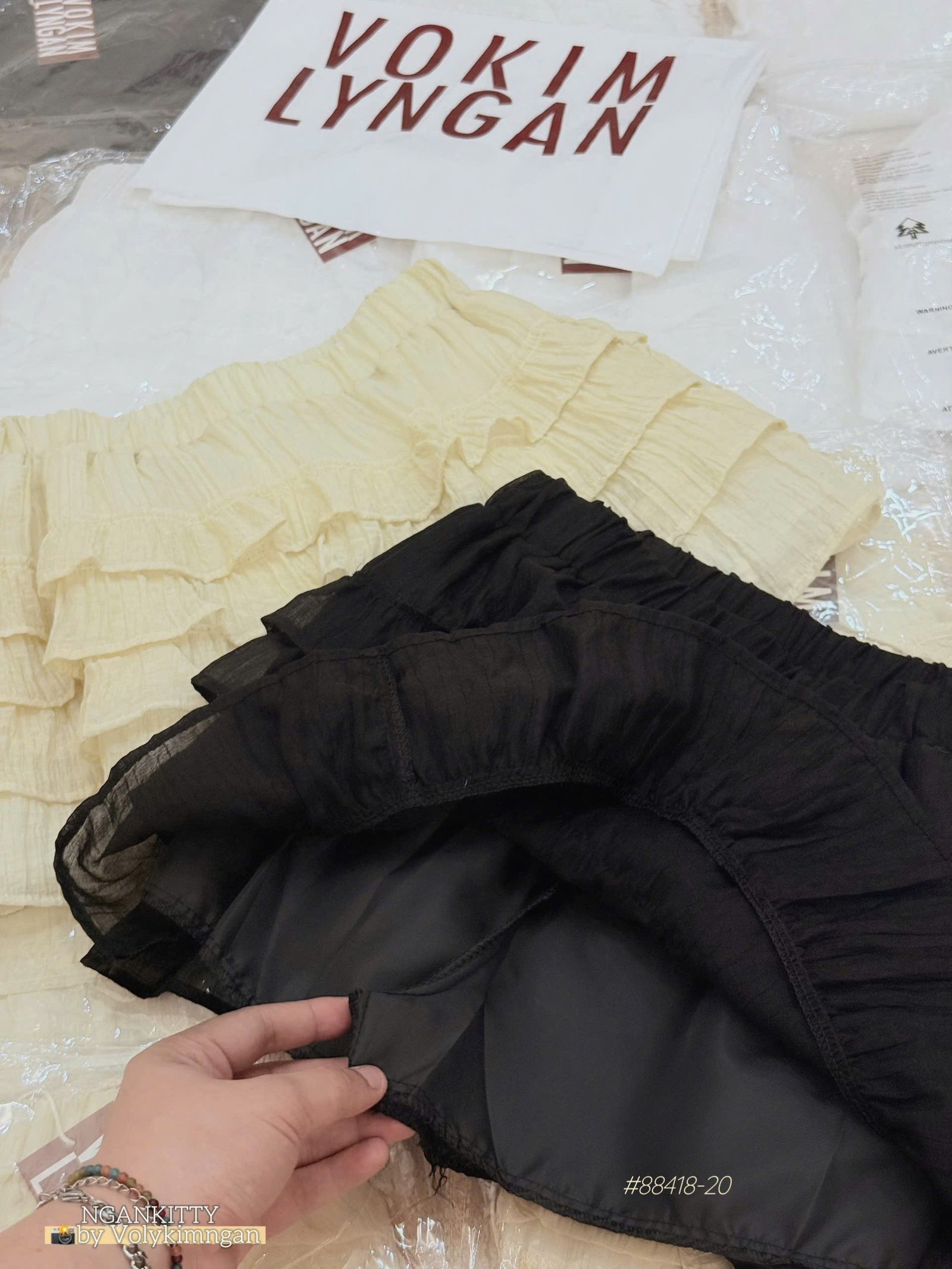 Quần váy linen tầng - Ảnh 6