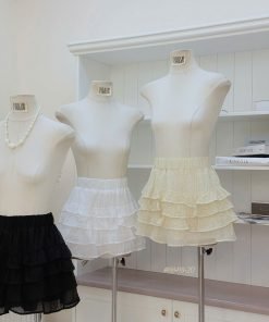 Quần váy linen tầng