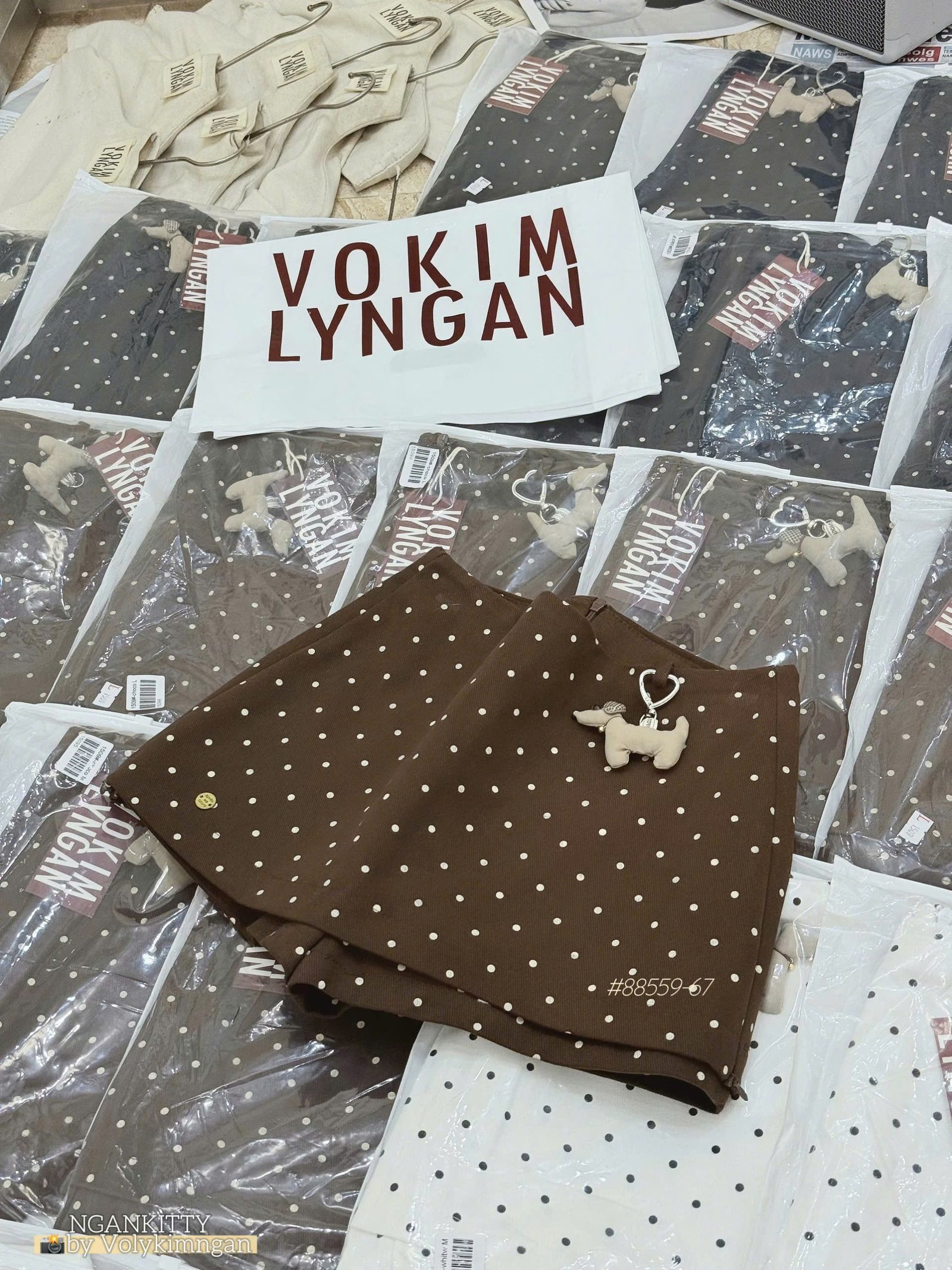 Chân váy chấm bi + charm - Ảnh 6