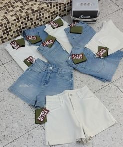 Quần short jean túi mổ
