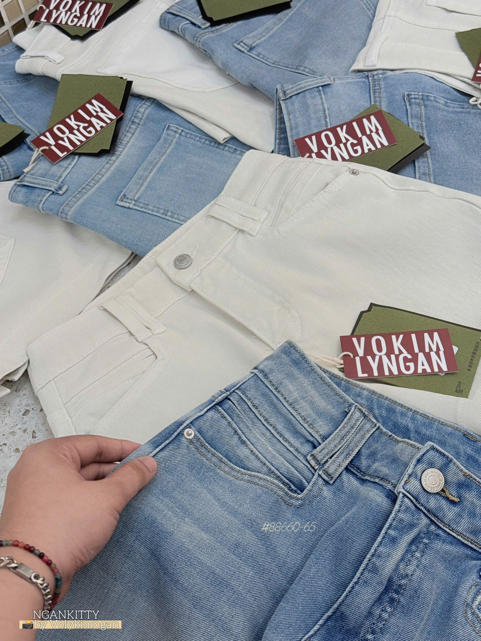 Quần short jean túi mổ - Ảnh 3