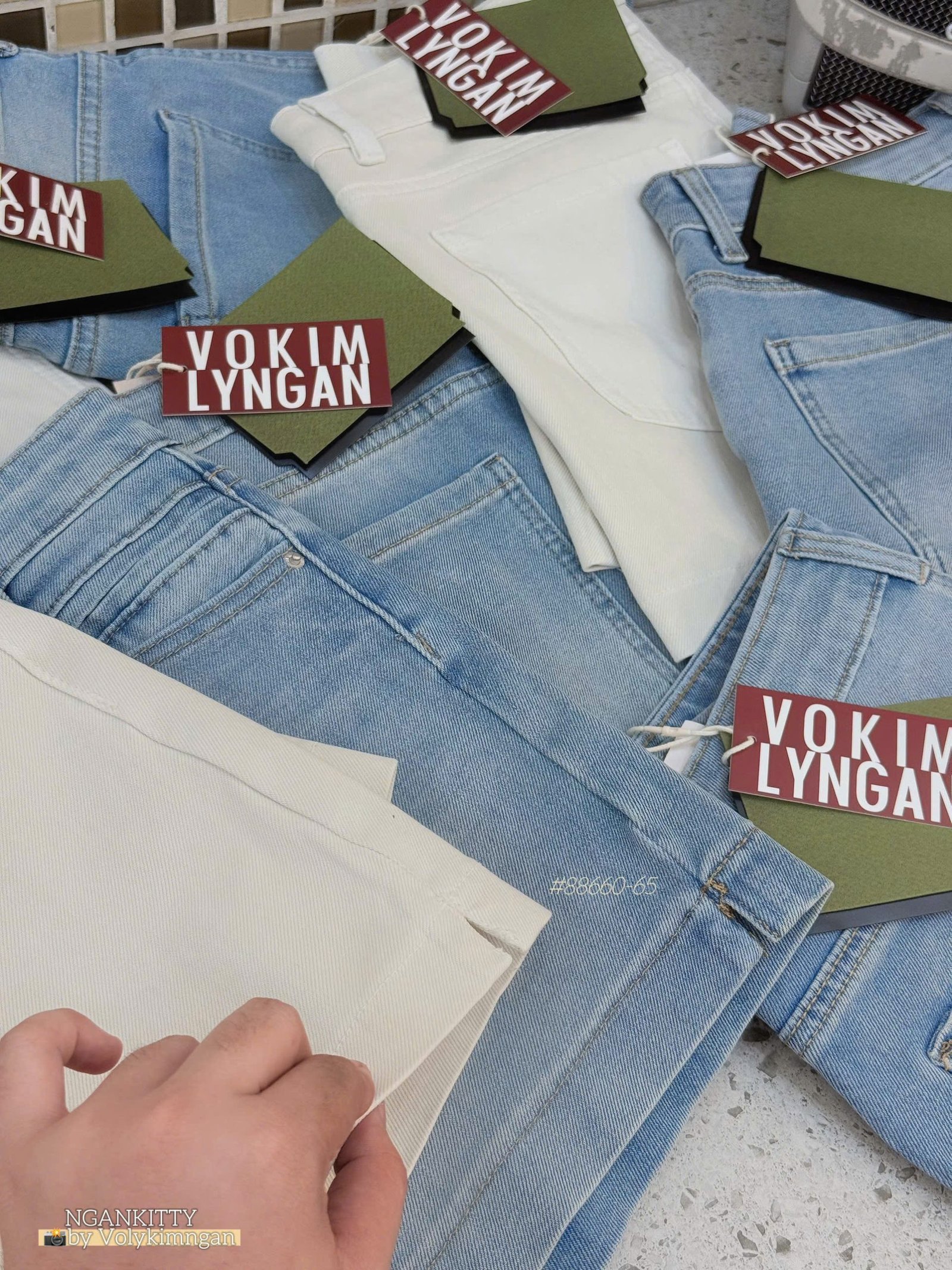 Quần short jean túi mổ - Ảnh 2