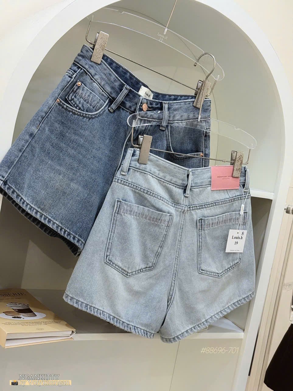 Quần short jean mix túi kiểu - Ảnh 7