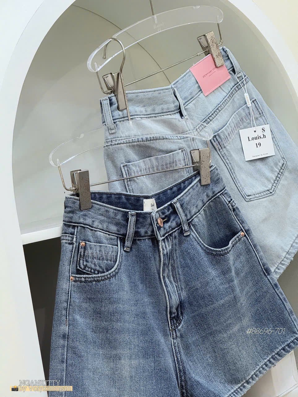 Quần short jean mix túi kiểu