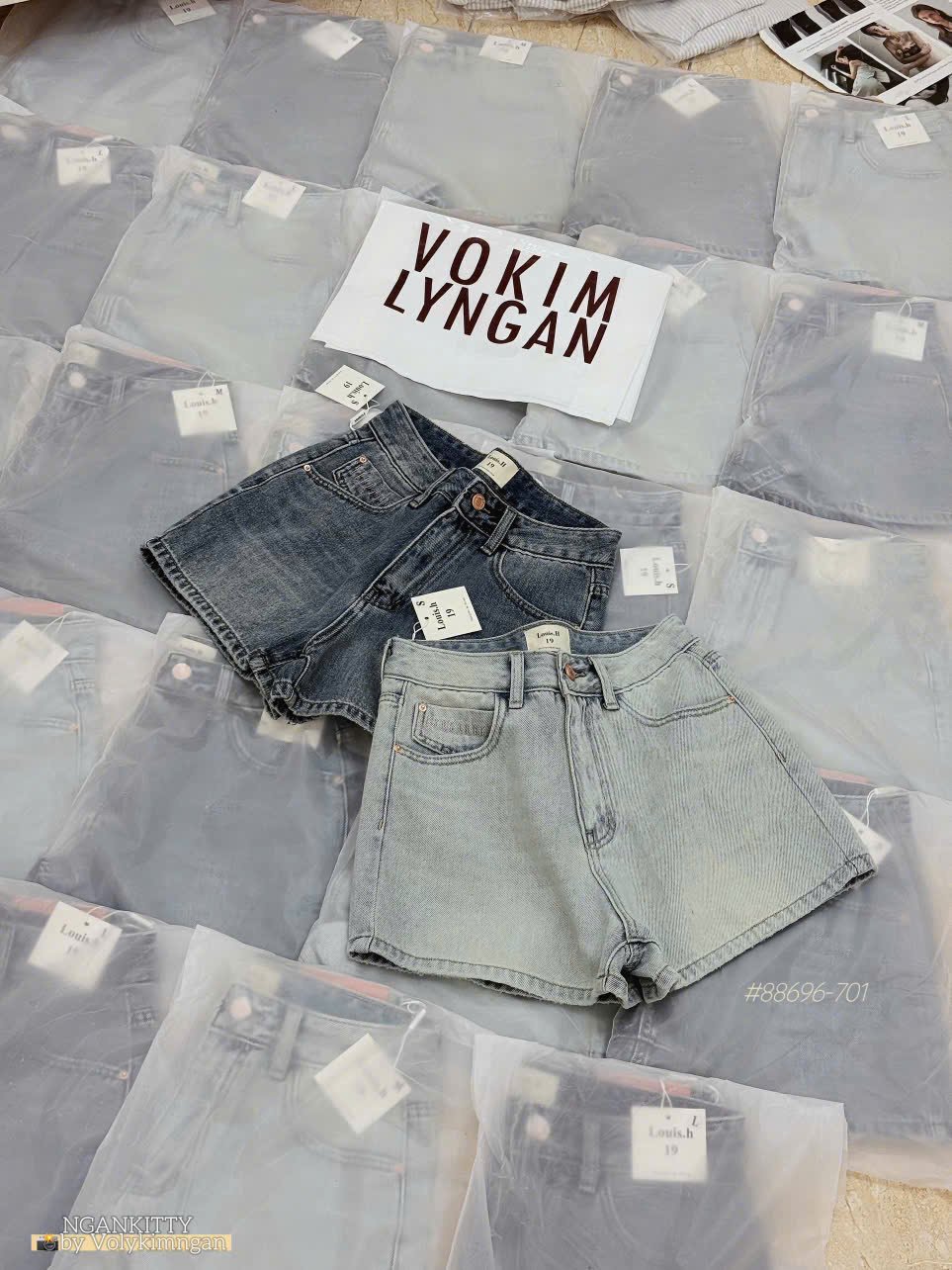 Quần short jean mix túi kiểu - Ảnh 9