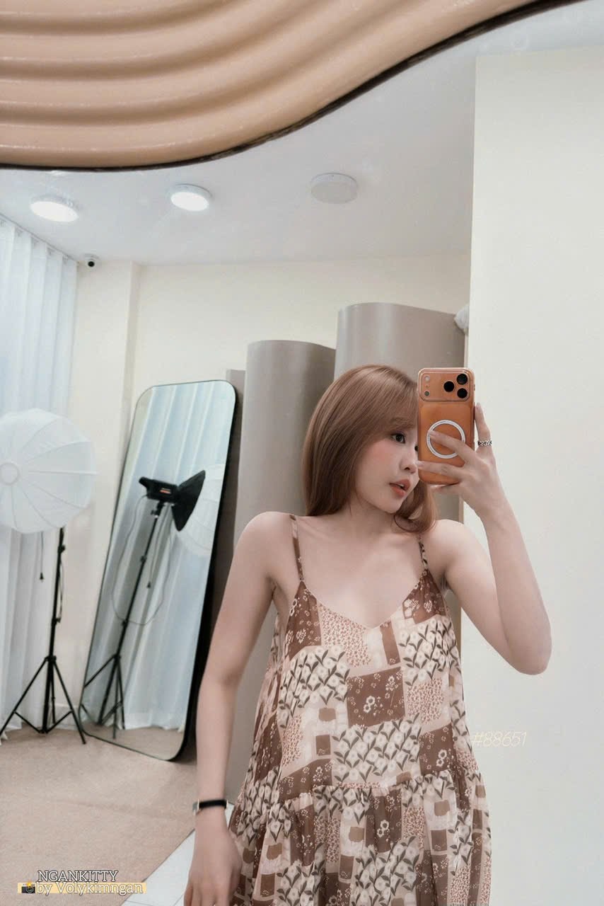 Đầm 2s voan xô caro hoa - Ảnh 3