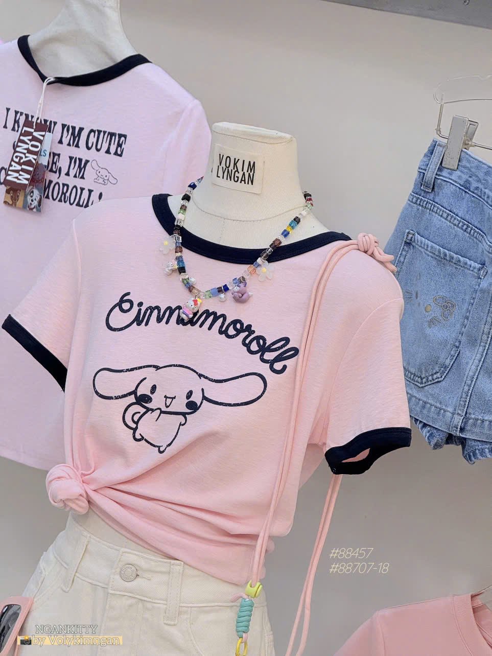 Áo thỏ Cinnamoroll viền - Ảnh 3