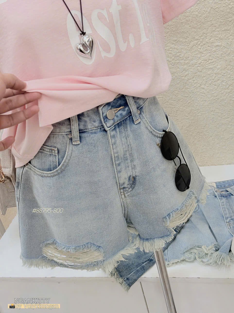Quần short jean rách SH952 - Ảnh 11