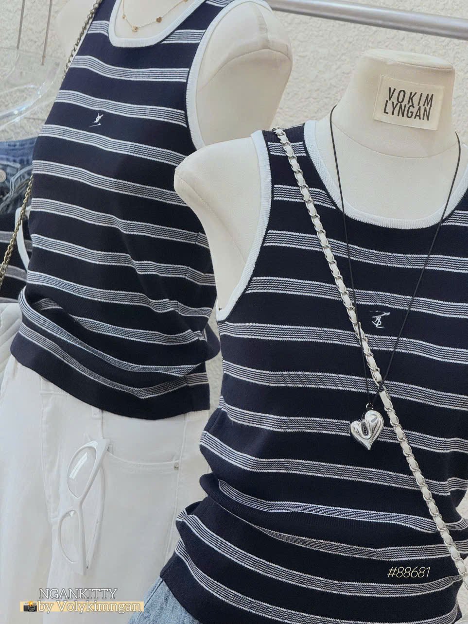 Áo ba lỗ logo YSL sọc - Ảnh 7