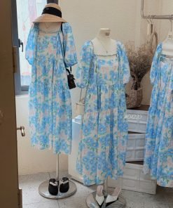 Đầm maxi tay phồng hoa Louis.H