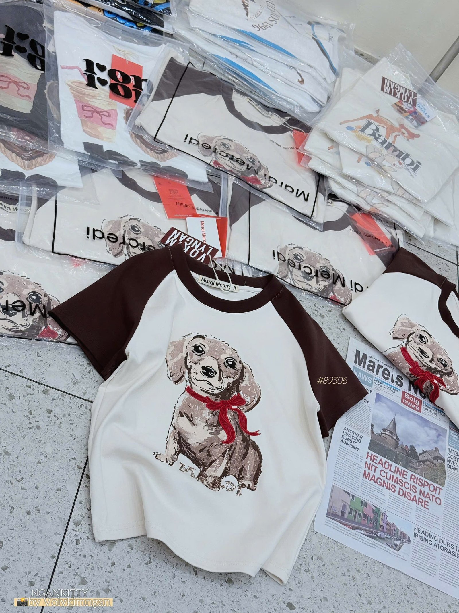 Áo Babytee Marid Chó Nơ #89306