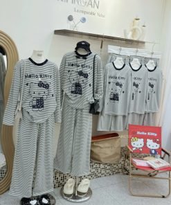 Set Hellokitty Sọc Quần Suông  #90306