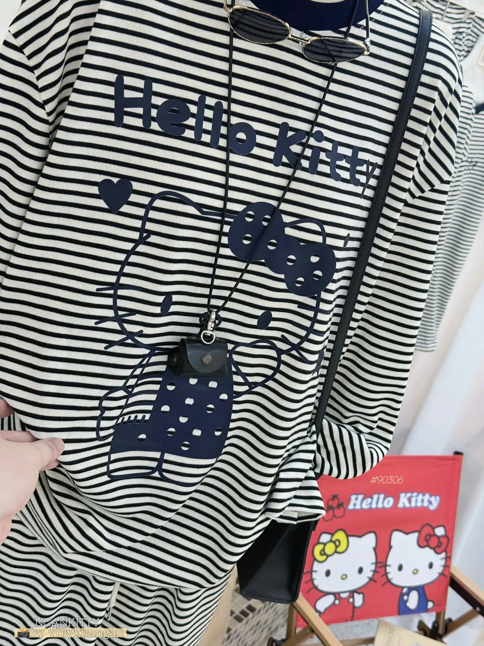 Set Hellokitty Sọc Quần Suông #90306 - Ảnh 7