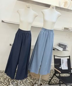 Quần Denim Suông Sọc Chun #90096-97