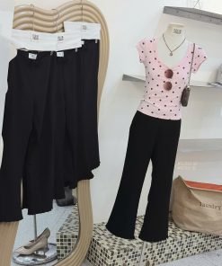 Quần Loe Lưng Nơ Lai Xếp Li #90350-52