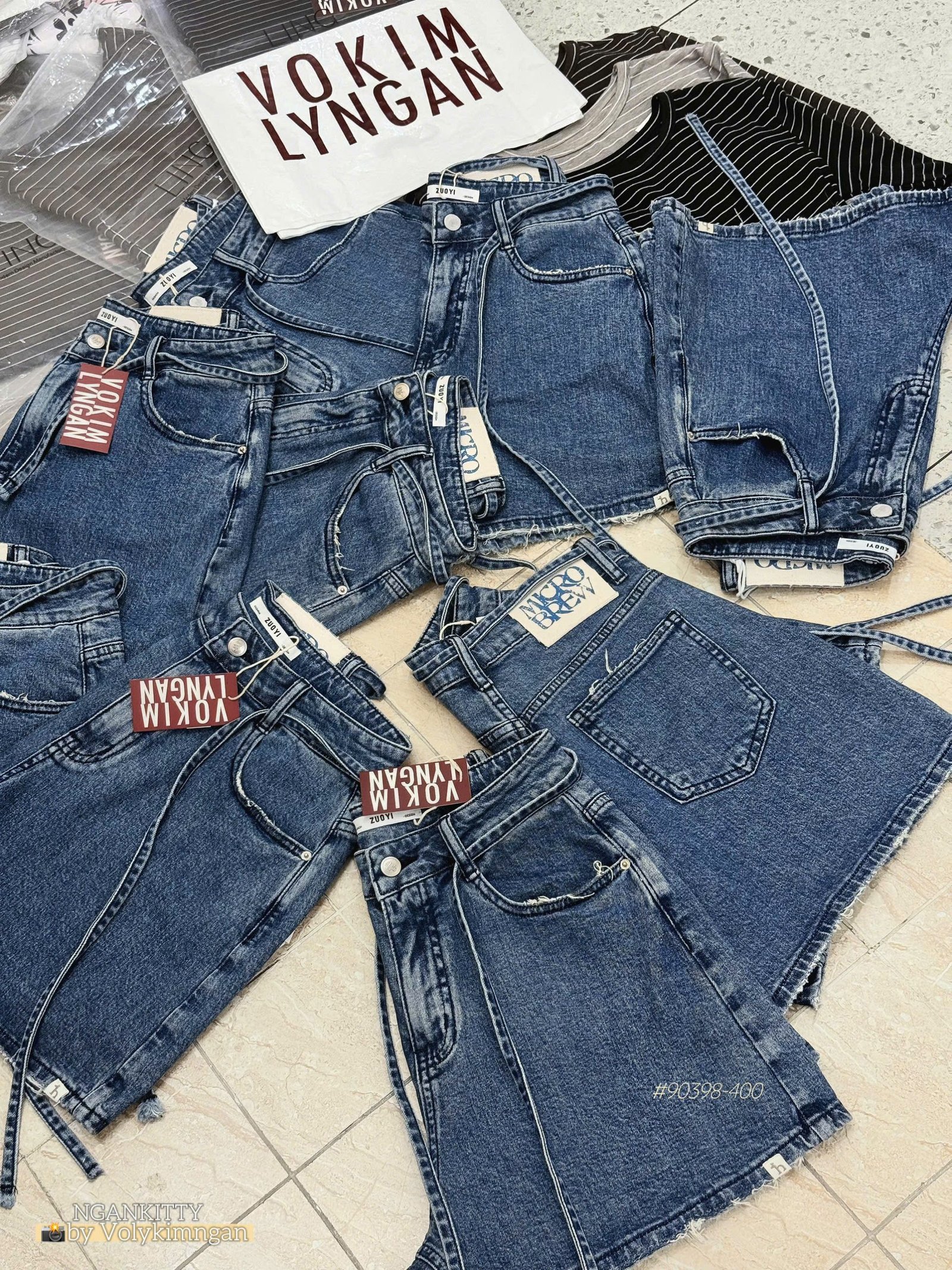 Quần Short Jean Lai Tưa Dây Cộ #90398 - 00 - Ảnh 6