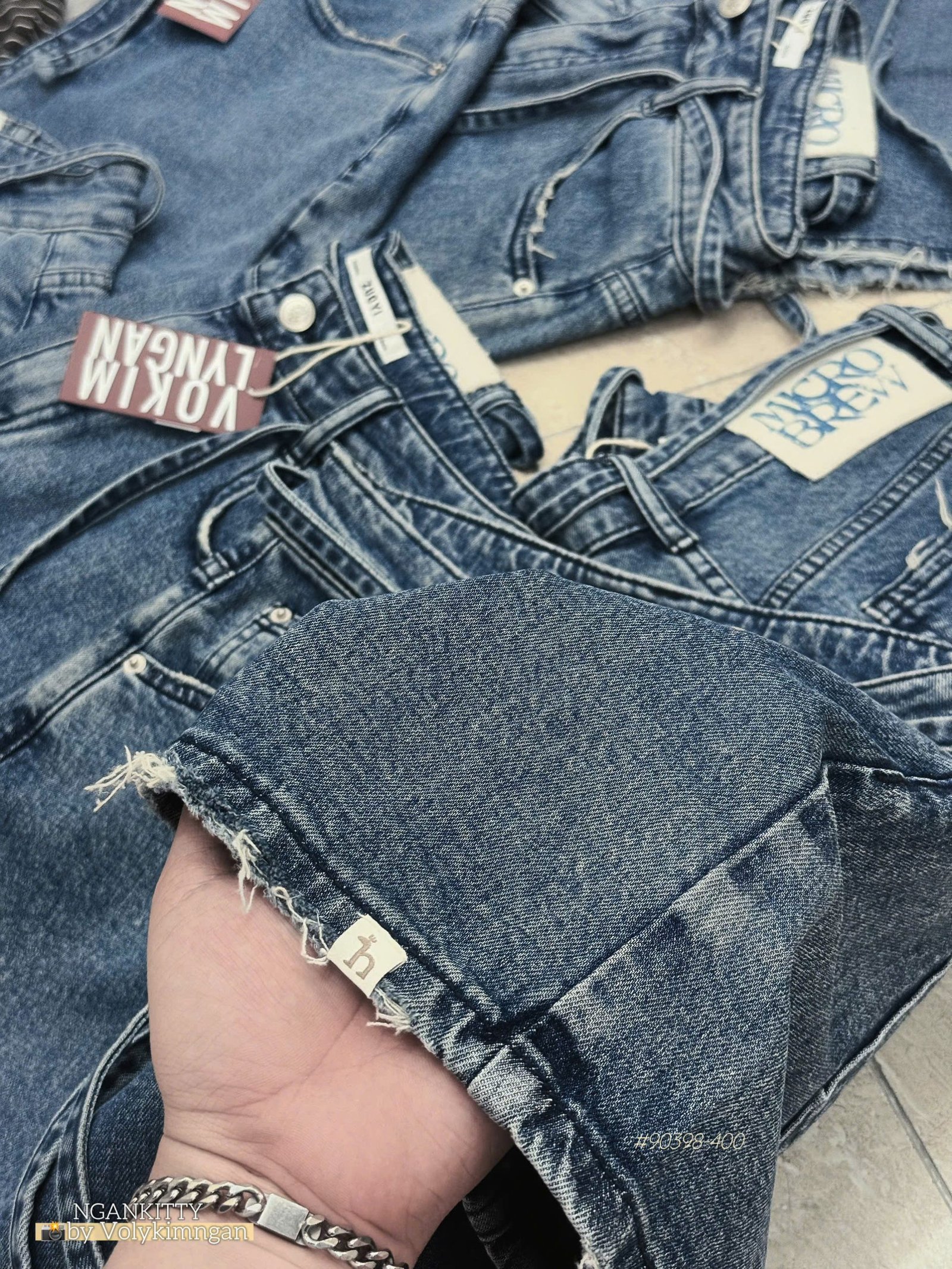 Quần Short Jean Lai Tưa Dây Cộ #90398 - 00 - Ảnh 9