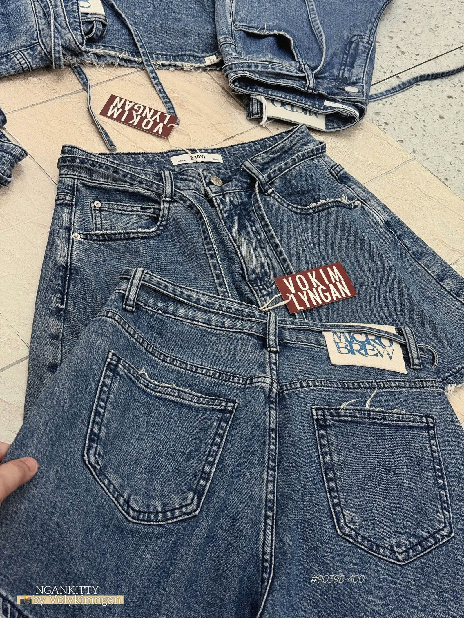 Quần Short Jean Lai Tưa Dây Cộ #90398 - 00 - Ảnh 3