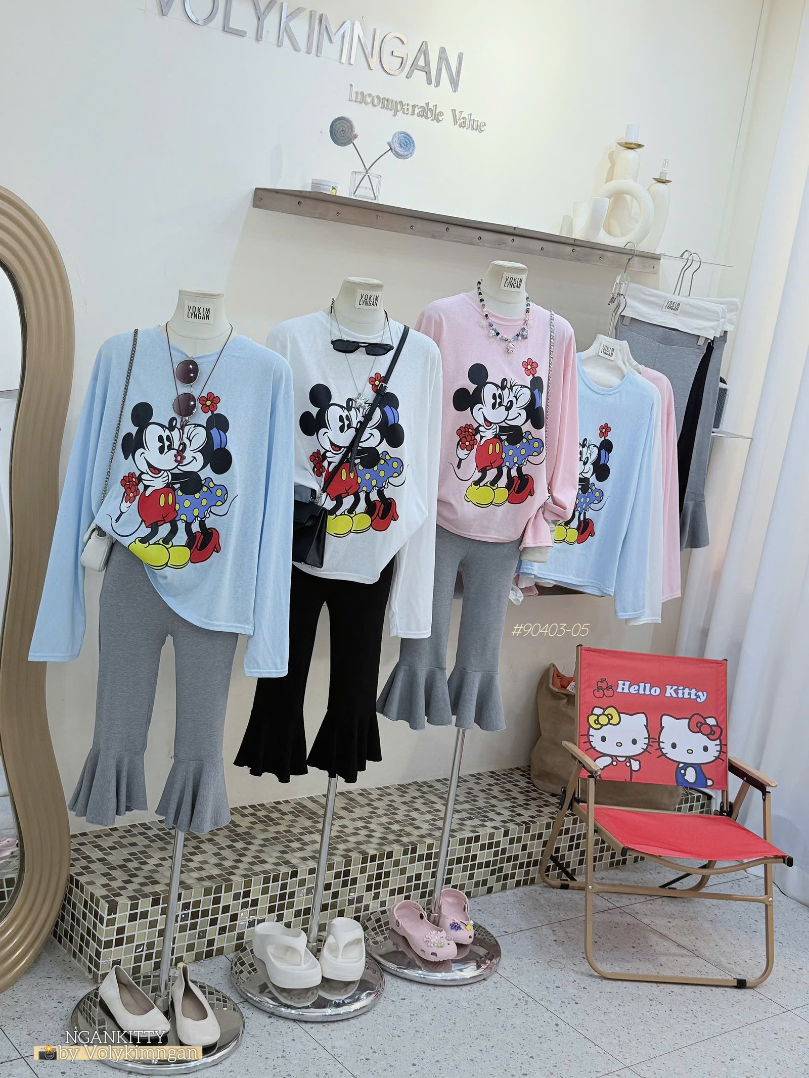 Set Mickey & Minnie Quần Loe Bèo #90403 - 05